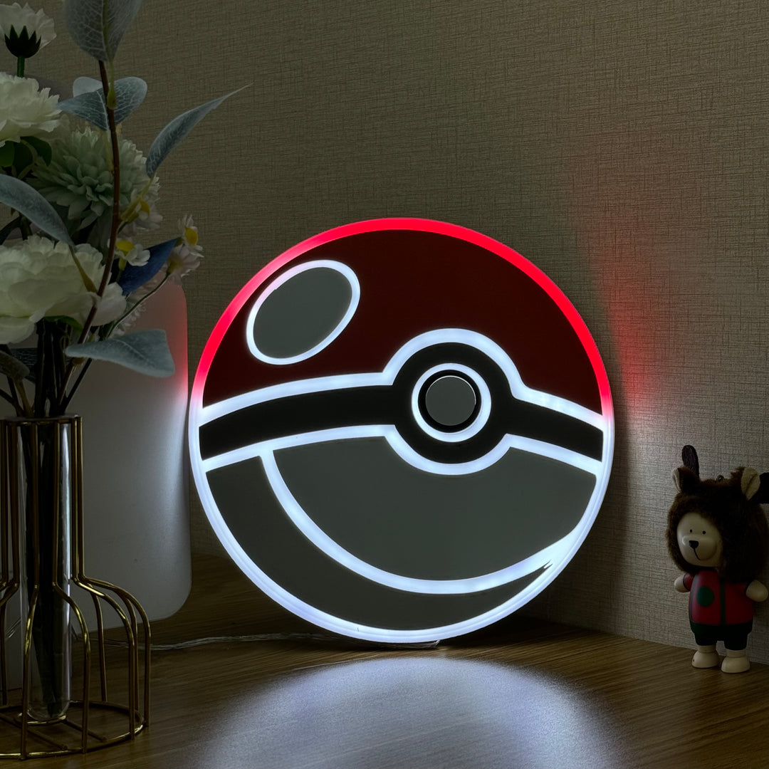 "Poke Ball" Neon Like Sign