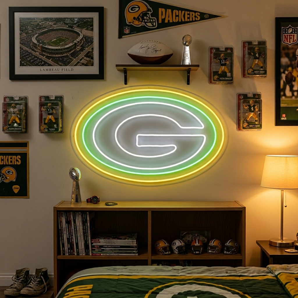 Green Bay Packers logo neon sign for a man cave