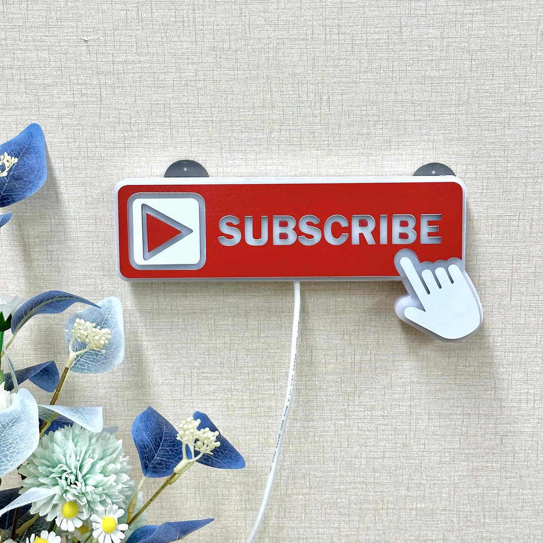 "Subscribe Button" Neon Like Sign