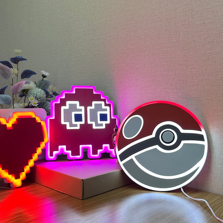 "Poke Ball" Neon Like Sign