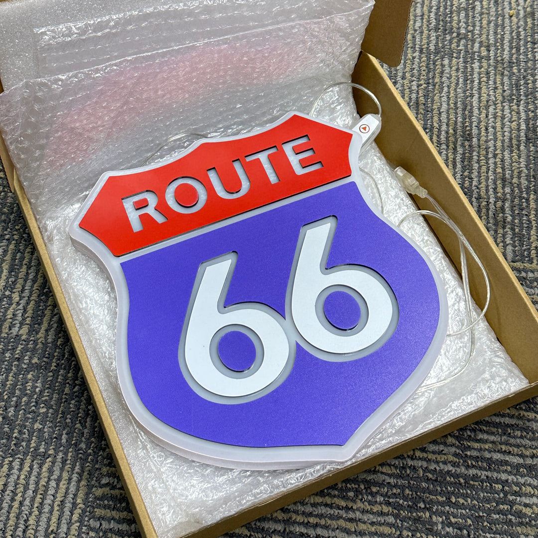 "Route 66" Neon Like Sign