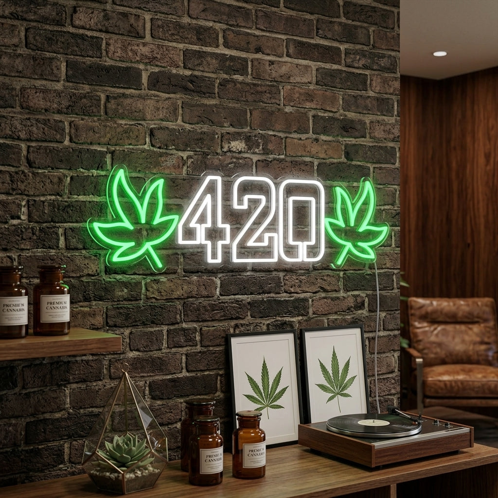 "420 Weed" Neon Sign, Weed Neon Sign, Aesthetic Weed Neon Sign