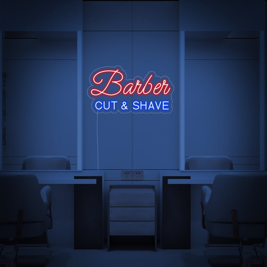"BARBER CUT SHAVE" Neon Sign
