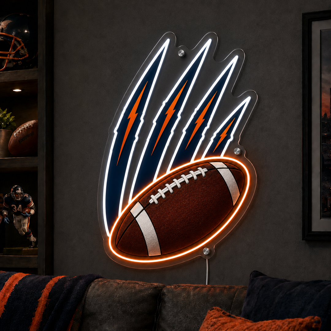Bear Claw Football Neon Sign