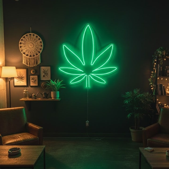"Weed Leaf" Neon Sign, Green Weed Neon Sign, Marijuana Neon Sign