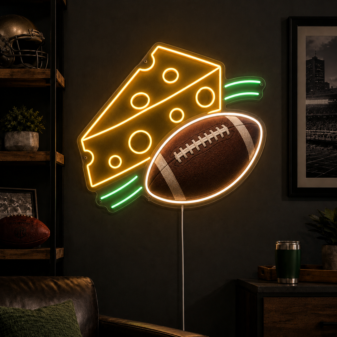 Cheesehead Football Neon Sign