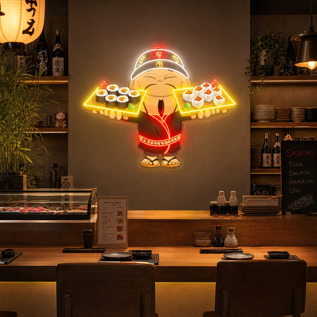 Cook Of Sushi Neon Sign, Japanese Restaurant Wall Decor neon sign product image