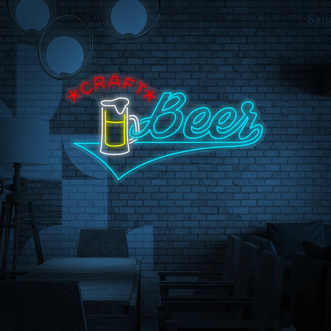 "Craft Beer Mug Bar" Neon Sign