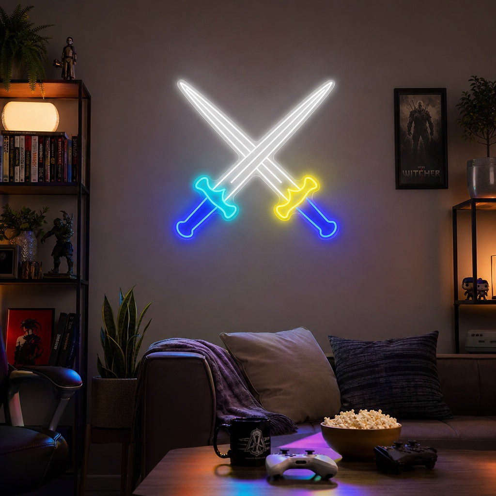 Crossed Swords Neon Sign, Japanese Neon Sign neon sign product image
