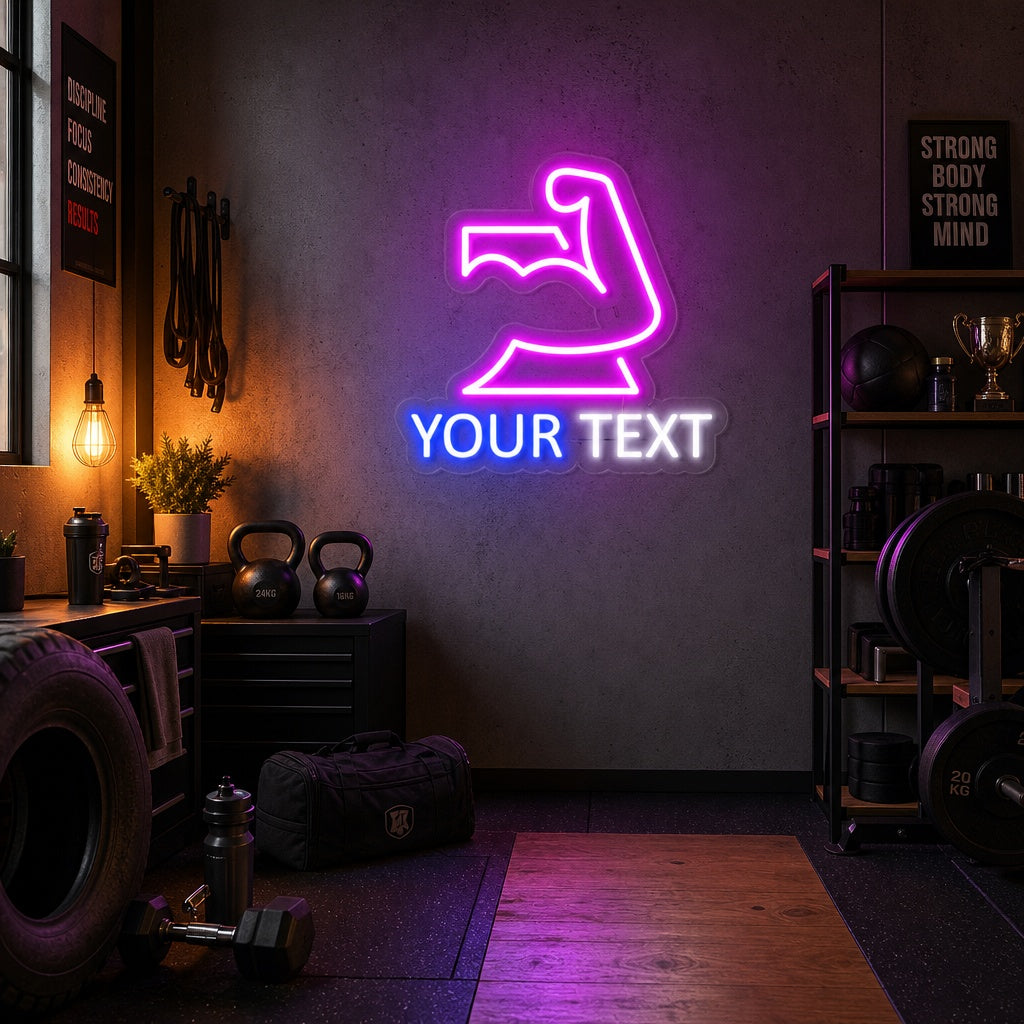 Custom Muscle Gym Neon Sign, Custom Fitness Neon Sign neon sign product image