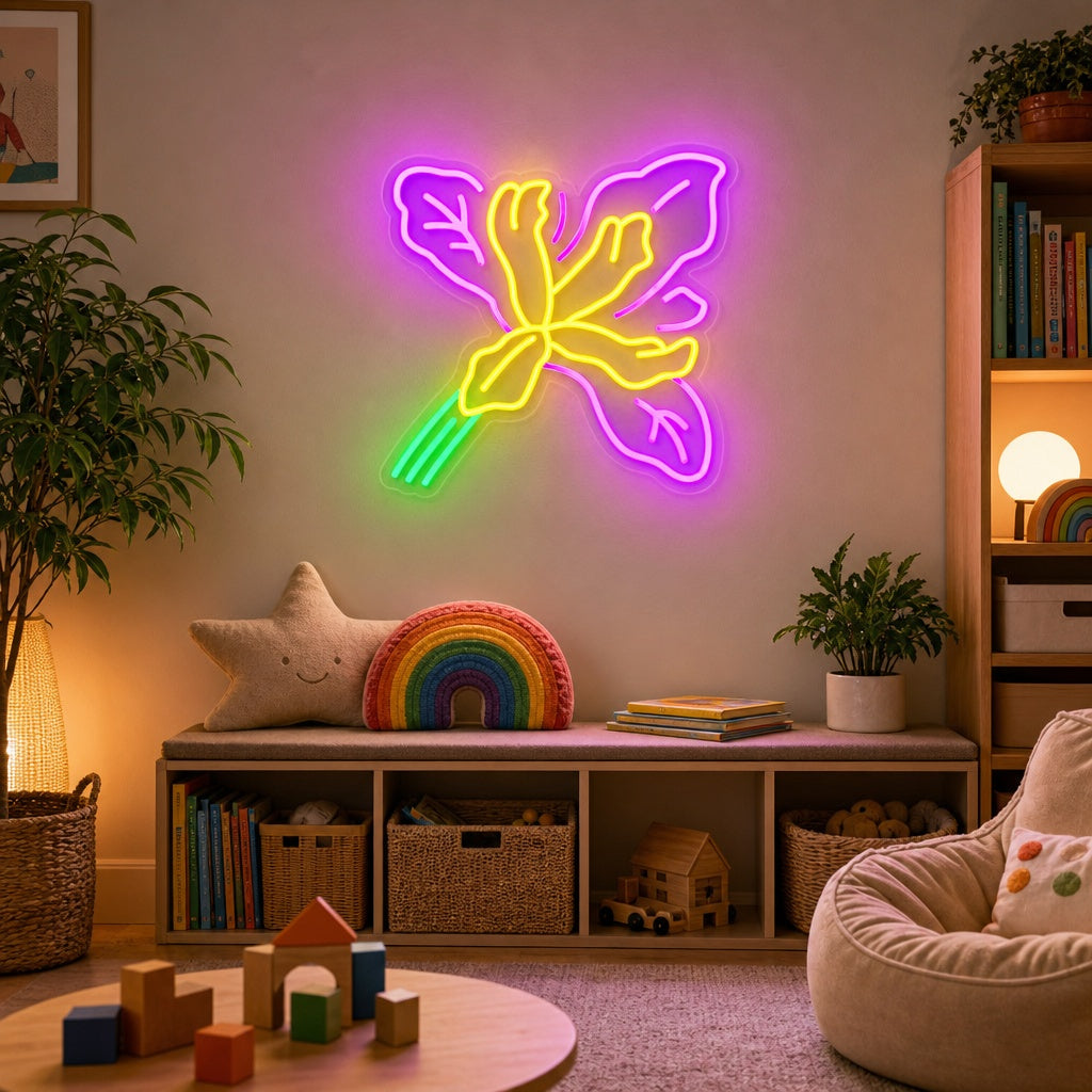 "Douglas Iris Plant Flower" Neon Sign