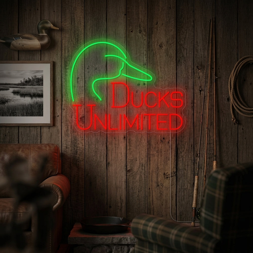 "Ducks Unlimited" Neon Sign