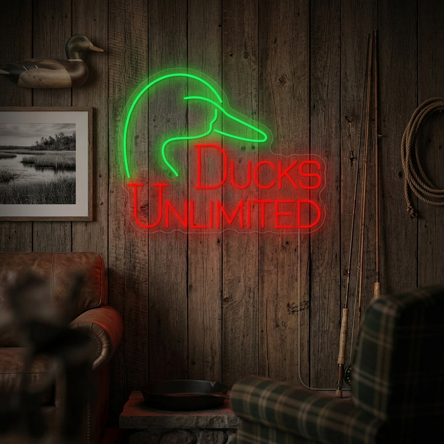 "Ducks Unlimited" Neon Sign