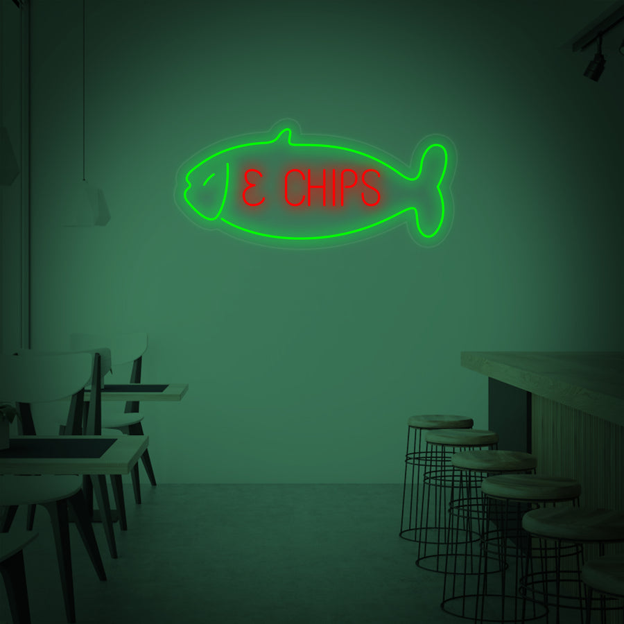 "Fish Chips" Neon Sign