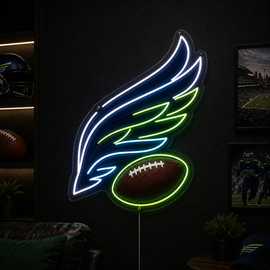 Flying Wing Football Neon Sign