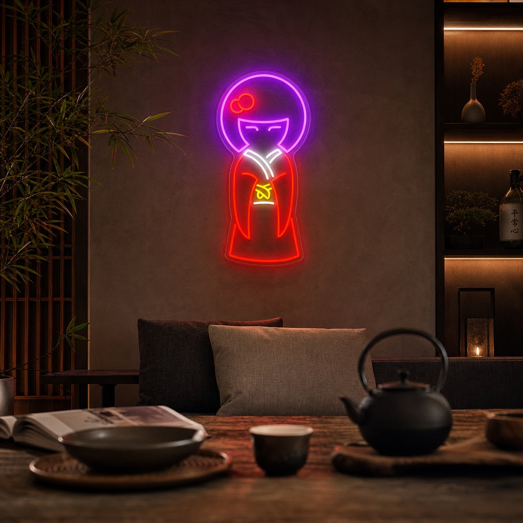 Geisha In Kimono Neon Sign, Japanese Neon Sign neon sign product image
