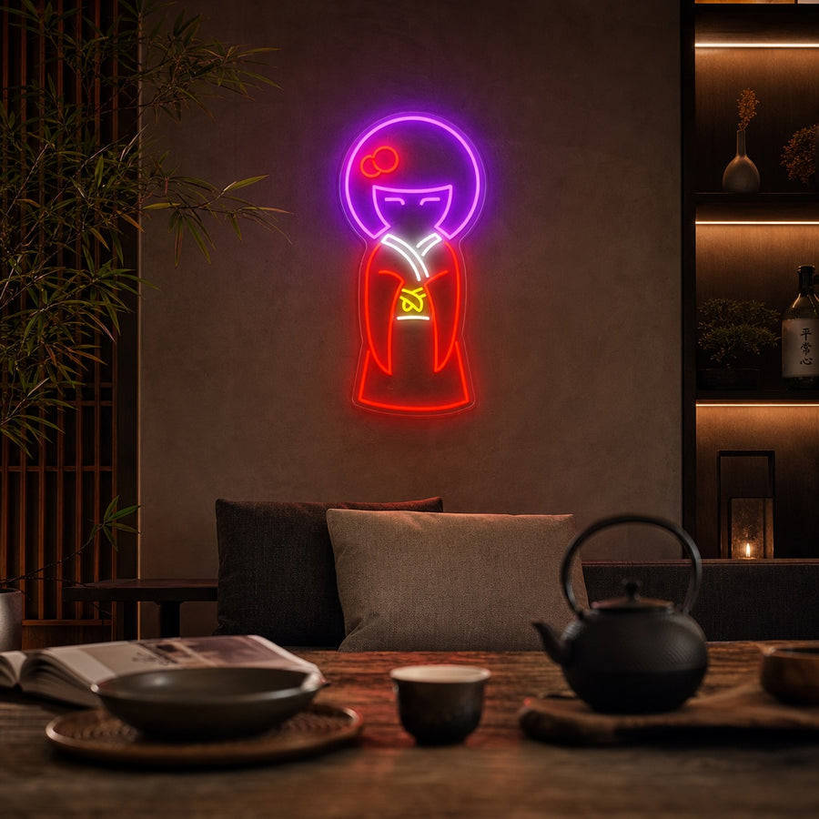 Geisha In Kimono Neon Sign, Japanese Neon Sign neon sign product image