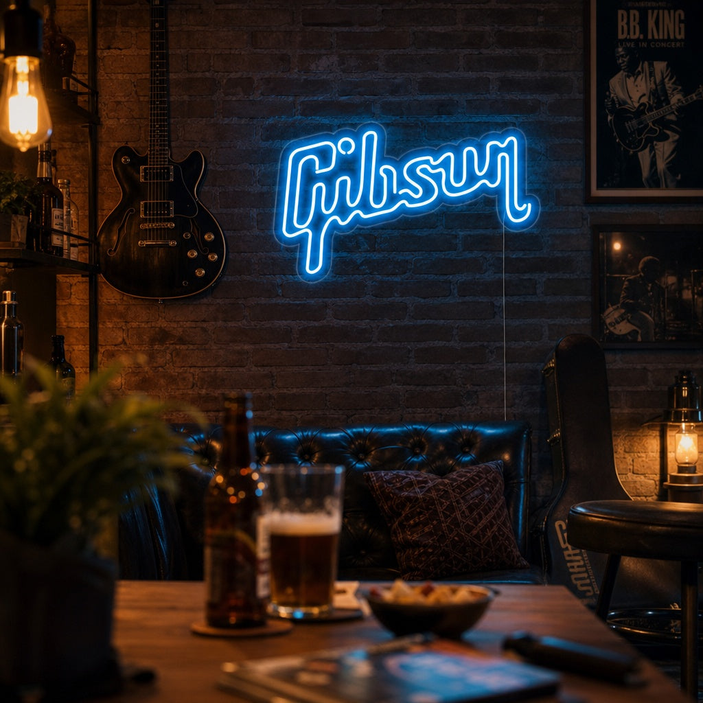Gibson Neon Sign, Gibson Guitar Neon Sign, Gibson Logo LED Sign neon sign product image