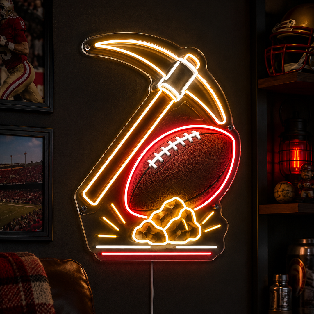 Gold Rush Football Neon Sign