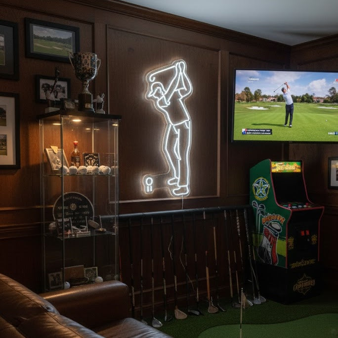 "Golf Player" Neon Sign, Golf Club Neon Sign, Golf Man Cave Decor