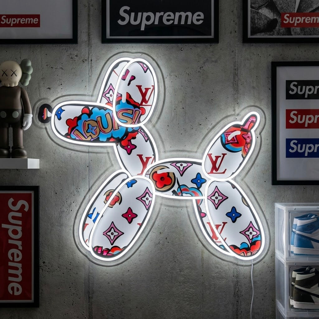 Balloon Dog UV Print Neon Sign