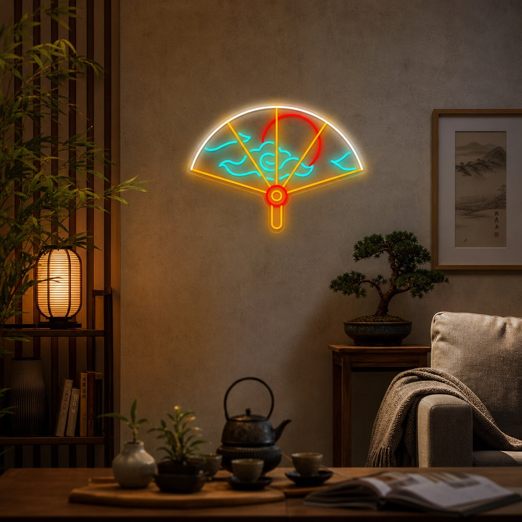 Japanese Fan Neon Sign, Japanese Neon Sign neon sign product image