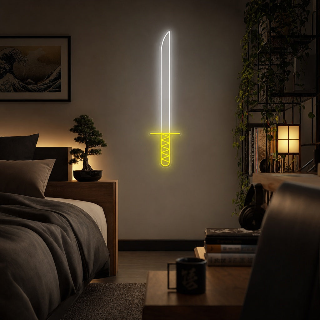 Japanese Sword Neon Sign, Japanese Neon Sign neon sign product image
