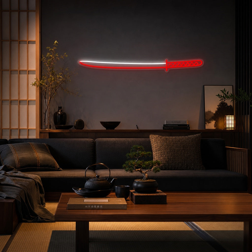 Japanese Sword Neon Sign, Japanese Neon Sign neon sign product image