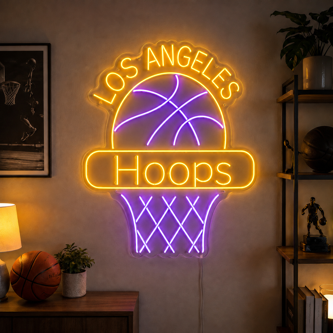 Los Angeles Hoops Fan Art Neon Sign