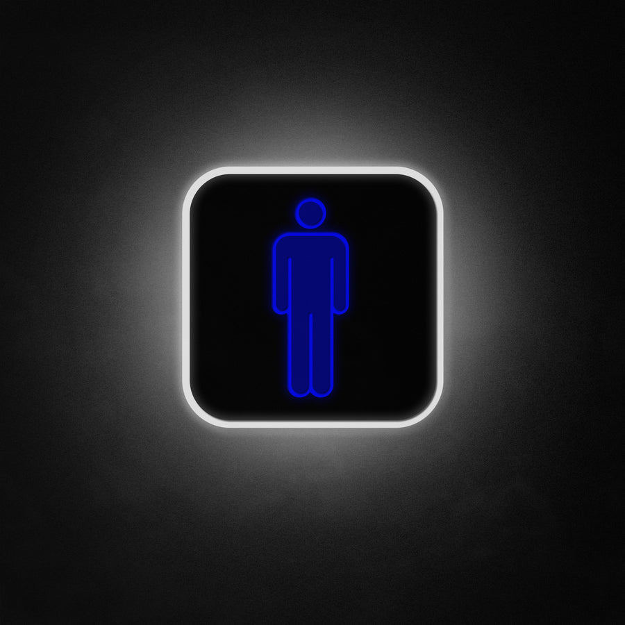 "Man Bathroom Sign, Toilet Decor" Neon Like Sign
