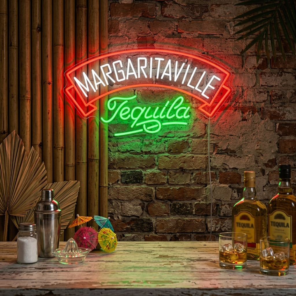"Margaritaville Tequila" Neon Sign, Tequila Neon Sign, Margaritaville Neon Sign