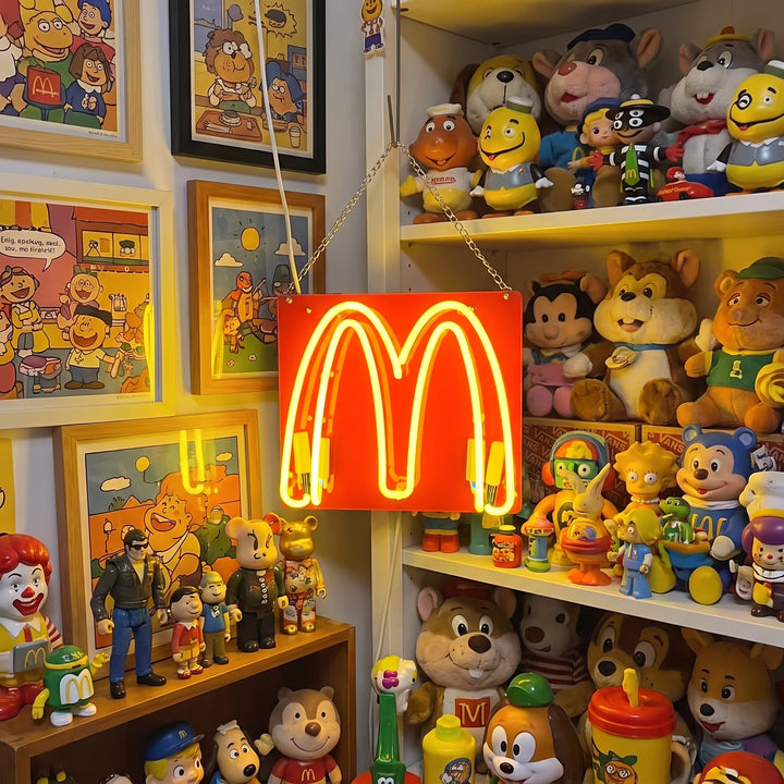 Mini Mcdonalds M Letter Desktop Neon Sign, Glass Neon Sign