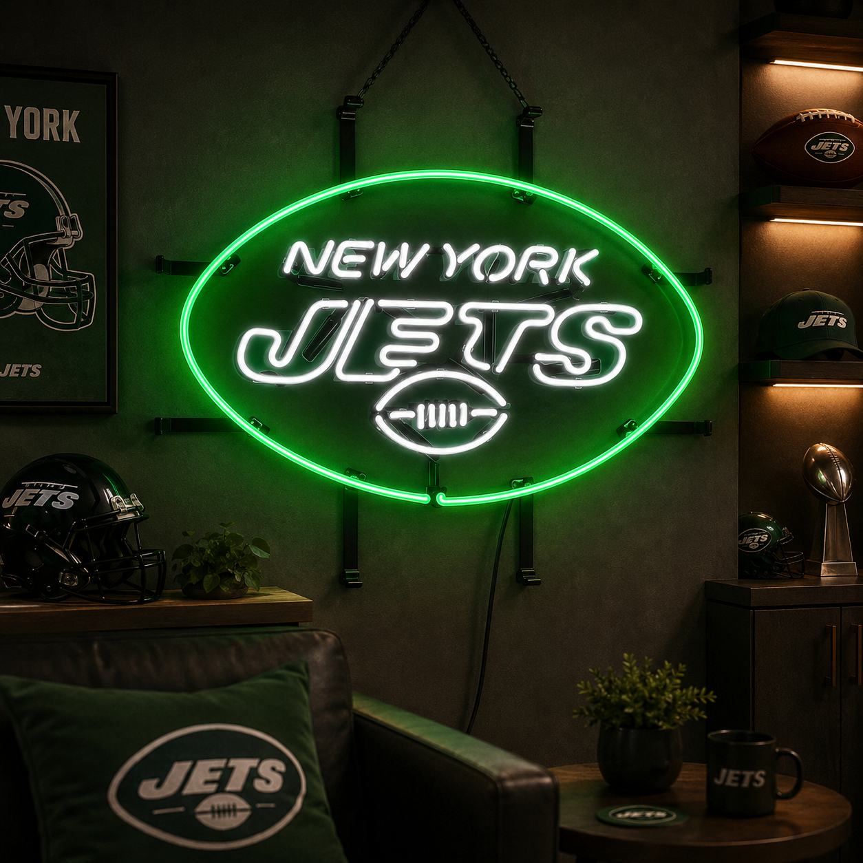 New York Jets Gang Green Gridiron neon sign for a game room