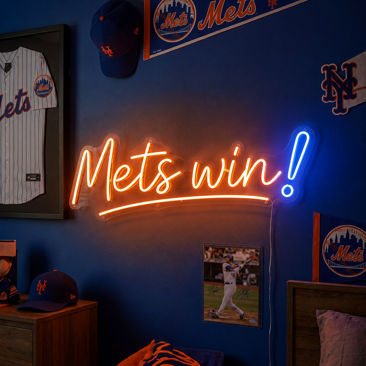 New York Mets Mets Win neon sign