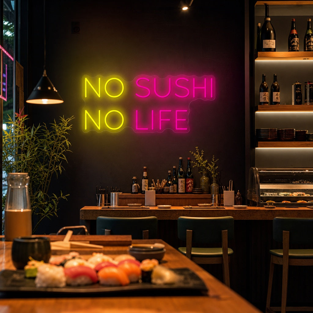 No Sushi No Life Neon Sign, Japanese Restaurant Wall Decor neon sign product image