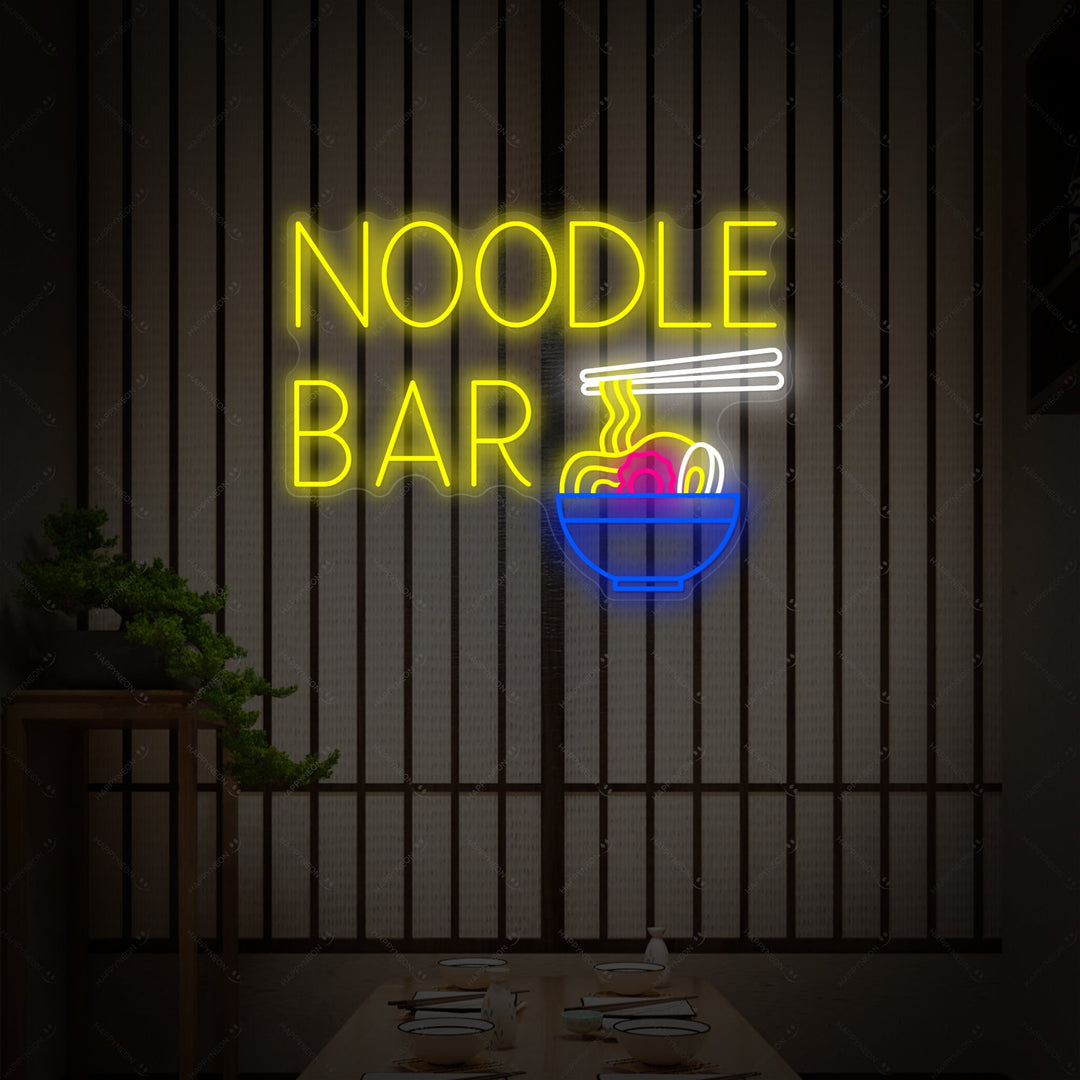 Noodle Bar Neon Sign, Japanese Restaurant Wall Decor