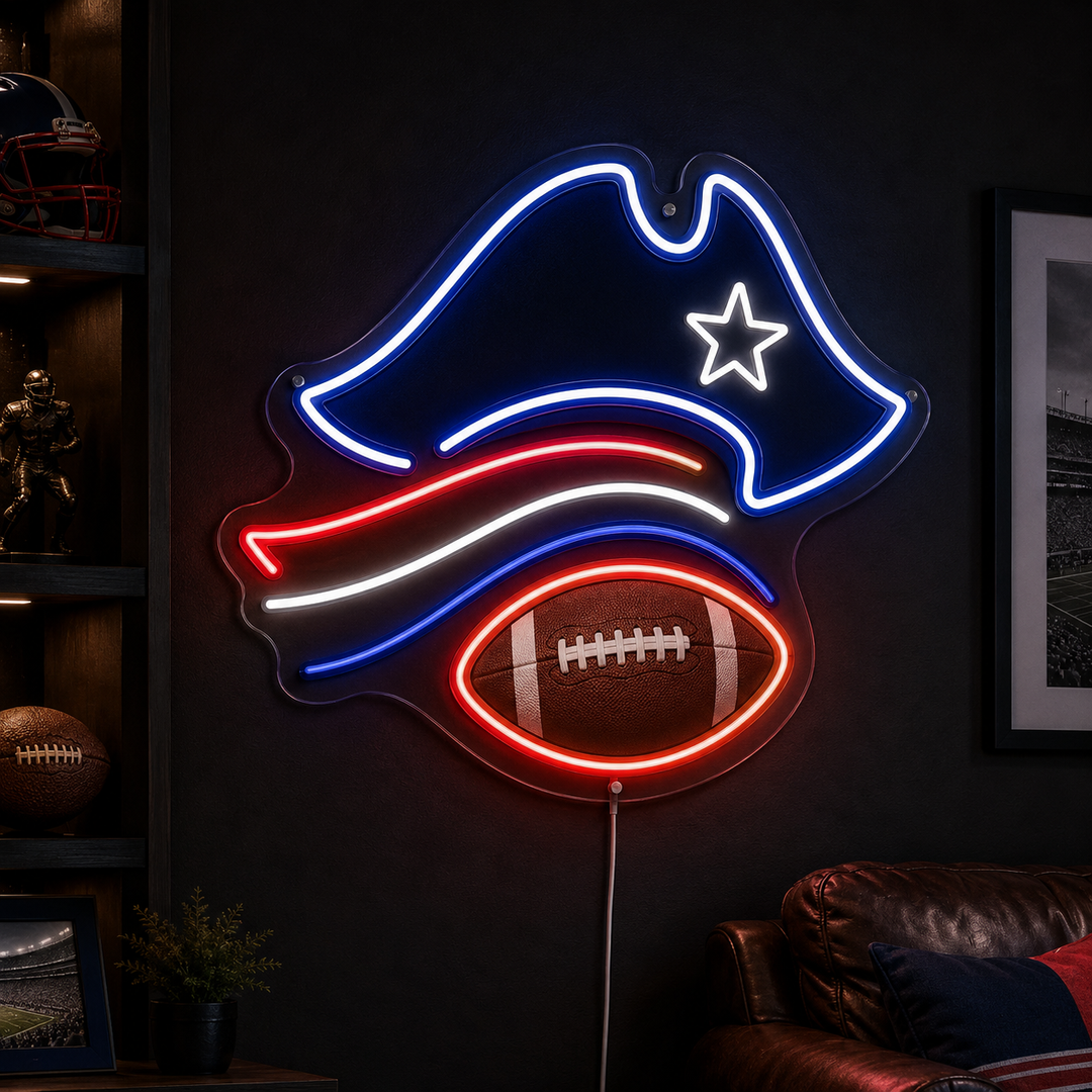 Patriot Hat Football Neon Sign
