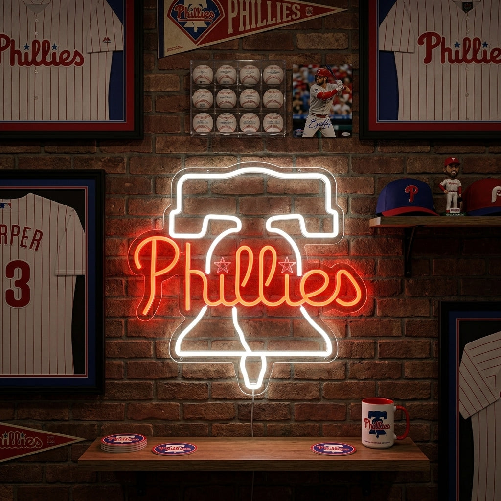 Philadelphia Phillies Liberty Bell neon sign for a game room