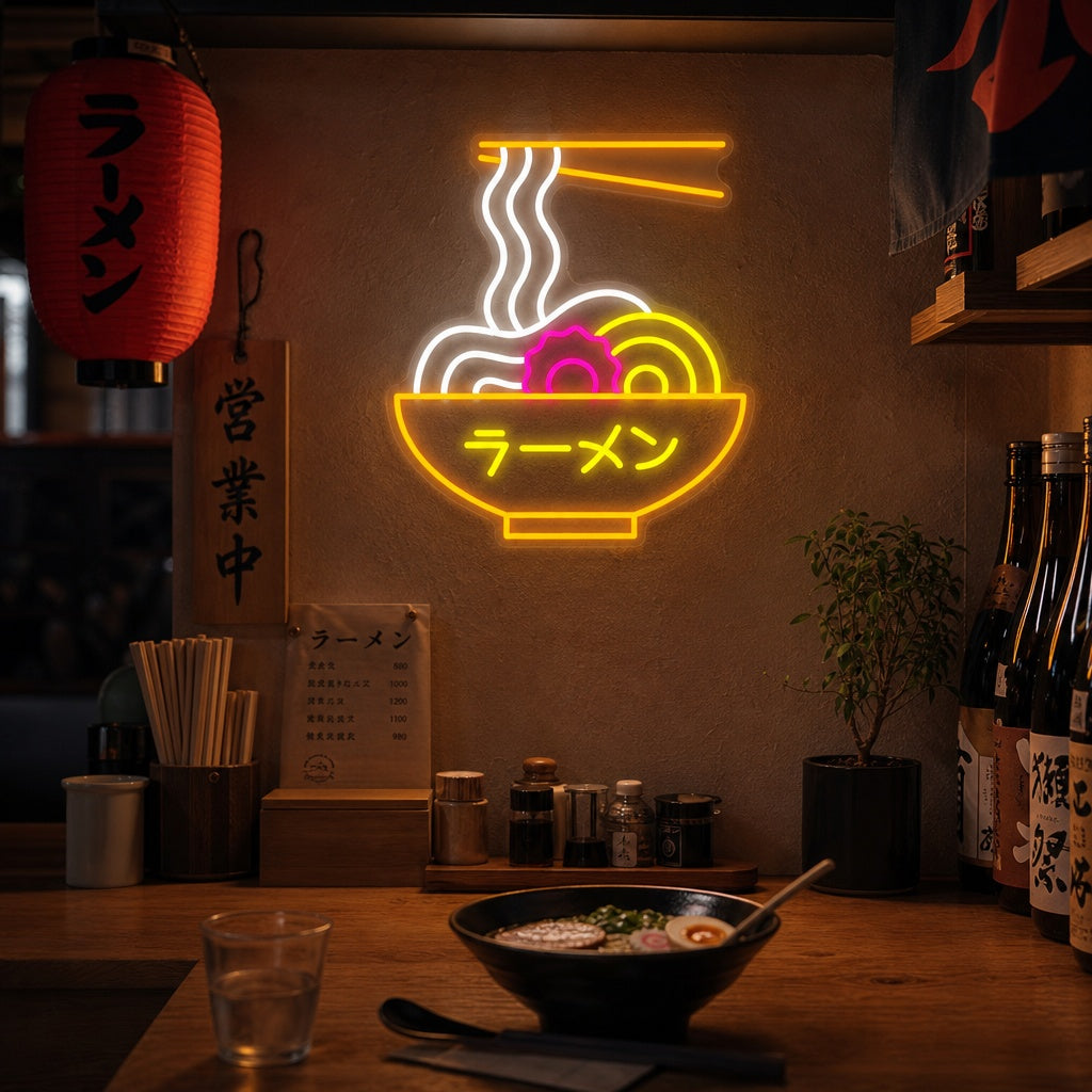 Ramen Japanese Noodle Neon Sign, Japanese Restaurant Wall Decor neon sign product image