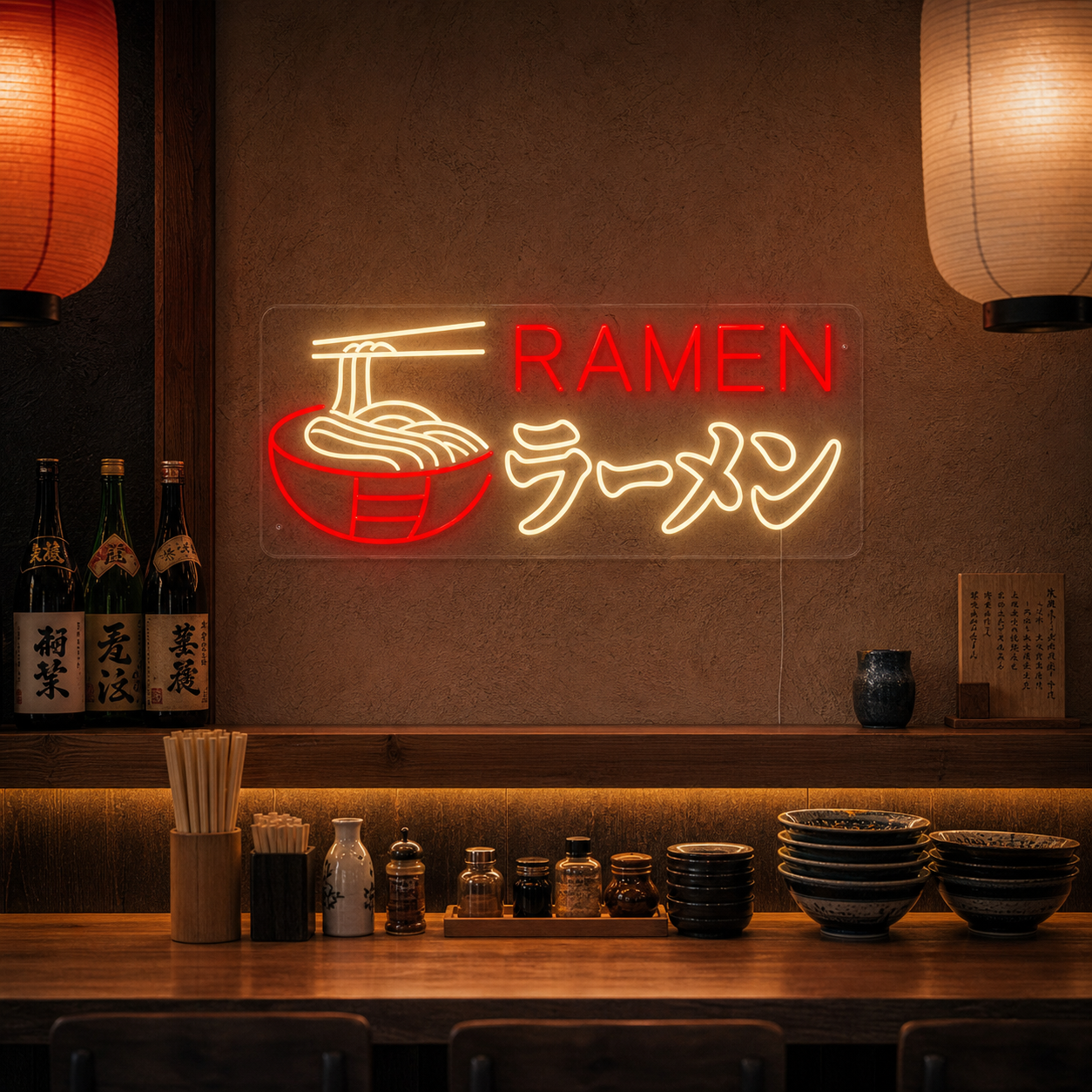 Ramen Noodles Neon Sign, Japanese Restaurant Wall Decor neon sign product image