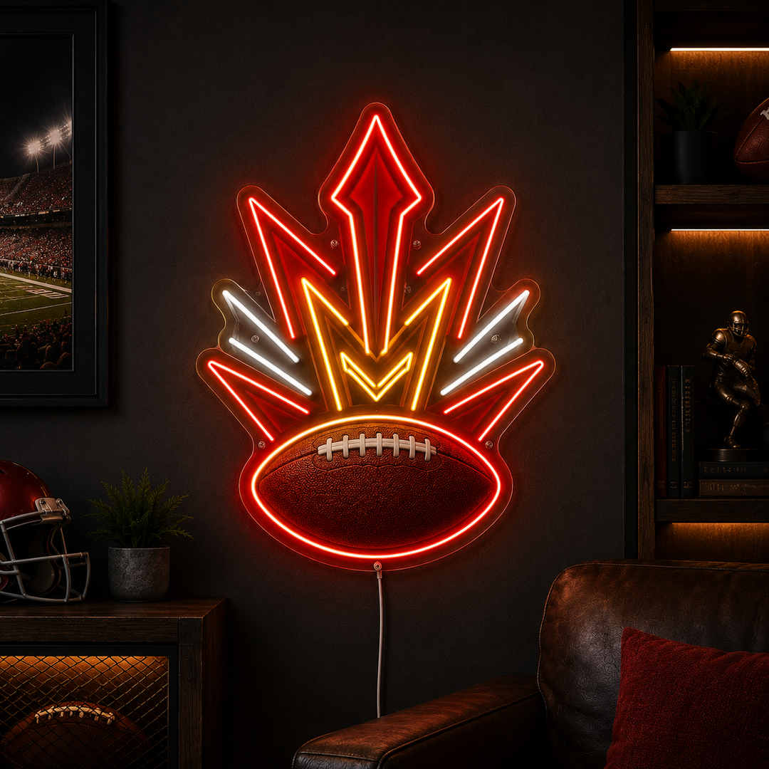 Red Arrow Football Neon Sign