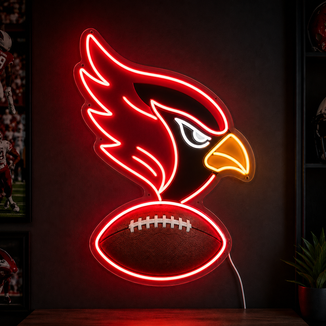 Red Bird Football Neon Sign