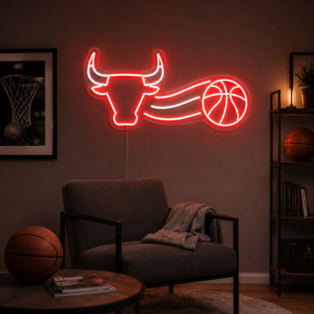Red Bull Basketball Game Day Hoops Neon Sign