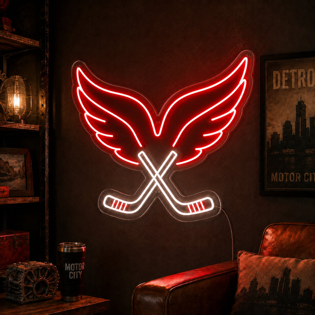 Red Wings Hockey Motor City Hockey Neon Sign