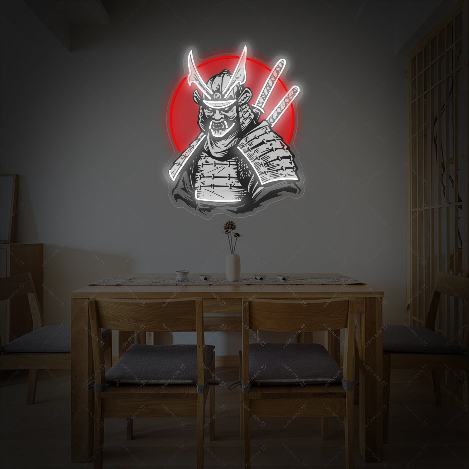 Samurai Neon Sign, Japanese Neon Sign neon sign design image