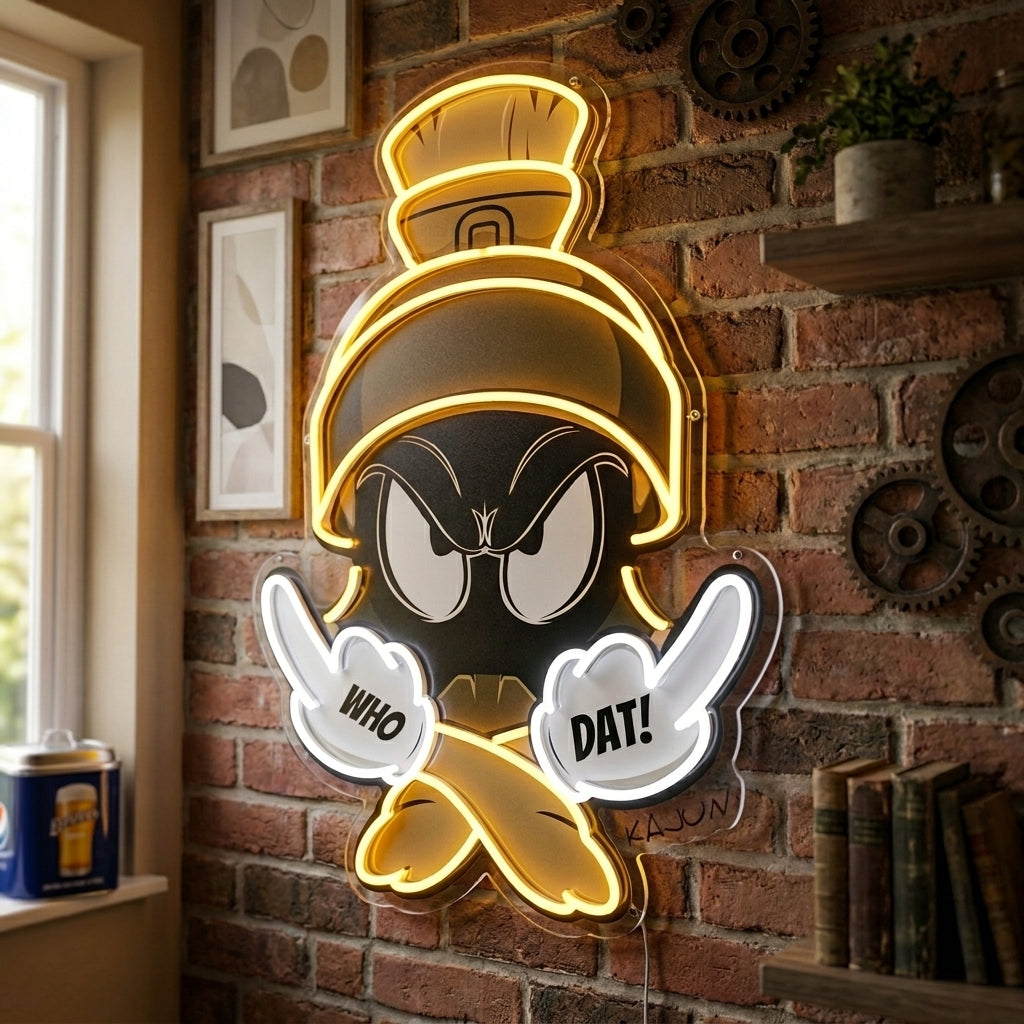 Space Warrior Football Neon Sign