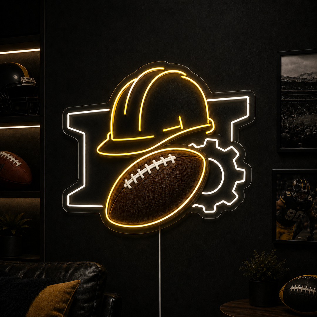 Steel Worker Football Neon Sign