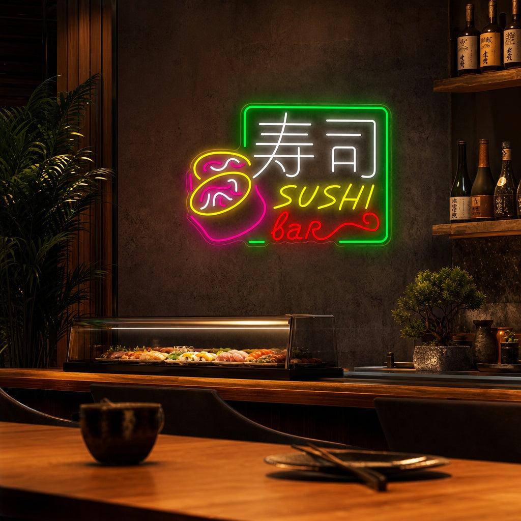 Sushi Bar Neon Sign, Japanese Restaurant Wall Decor neon sign product image