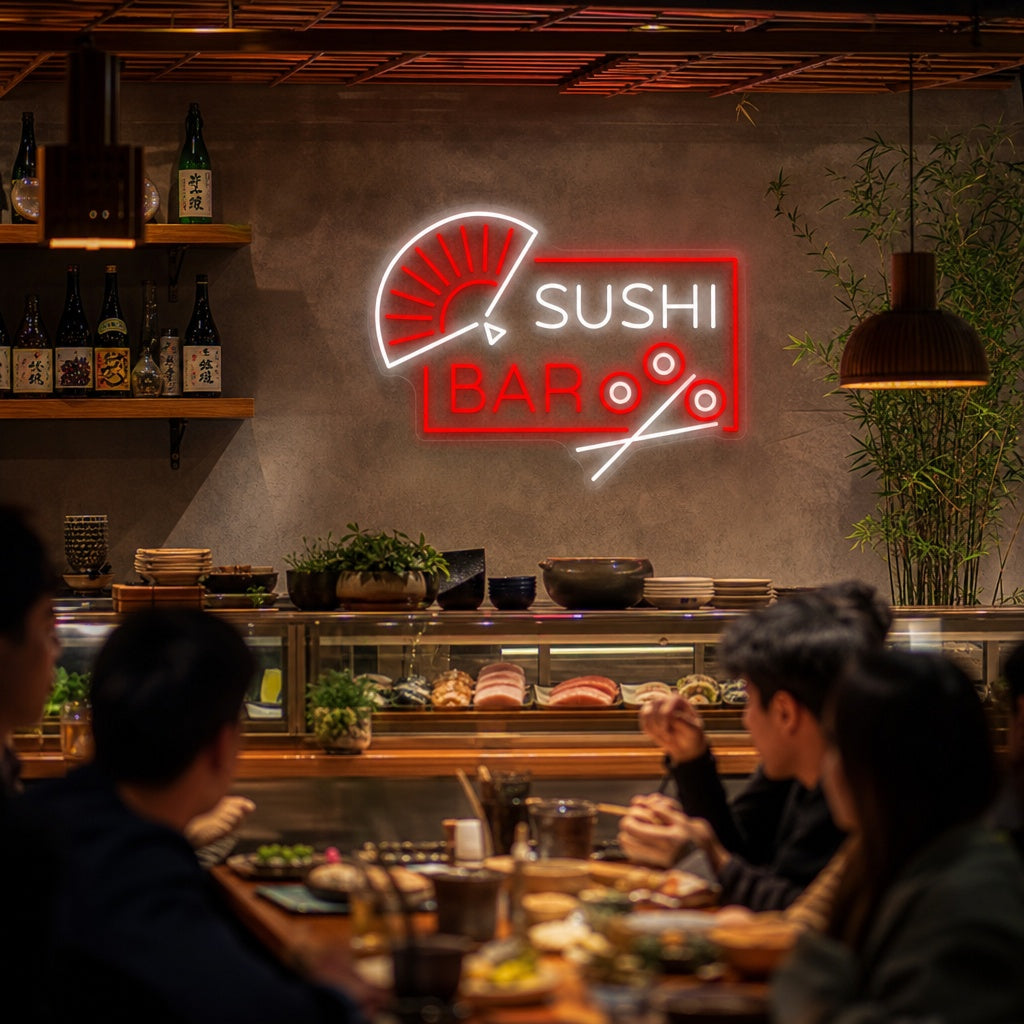 Sushi Bar Neon Sign, Japanese Restaurant Wall Decor neon sign product image