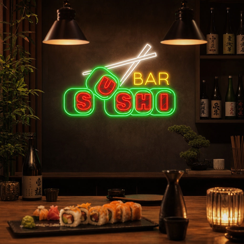 Sushi Bar Neon Sign, Sushi Rolls Neon Sign neon sign product image